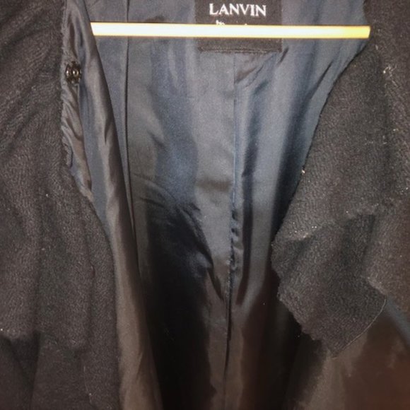 Lanvin Black Surplice Neck Coat - Picture 6 of 7